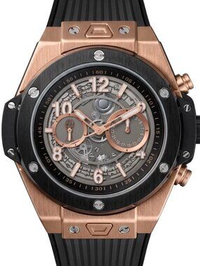 BIBI - B1210 World Cup gold case, black bezel, grey dial, black strap